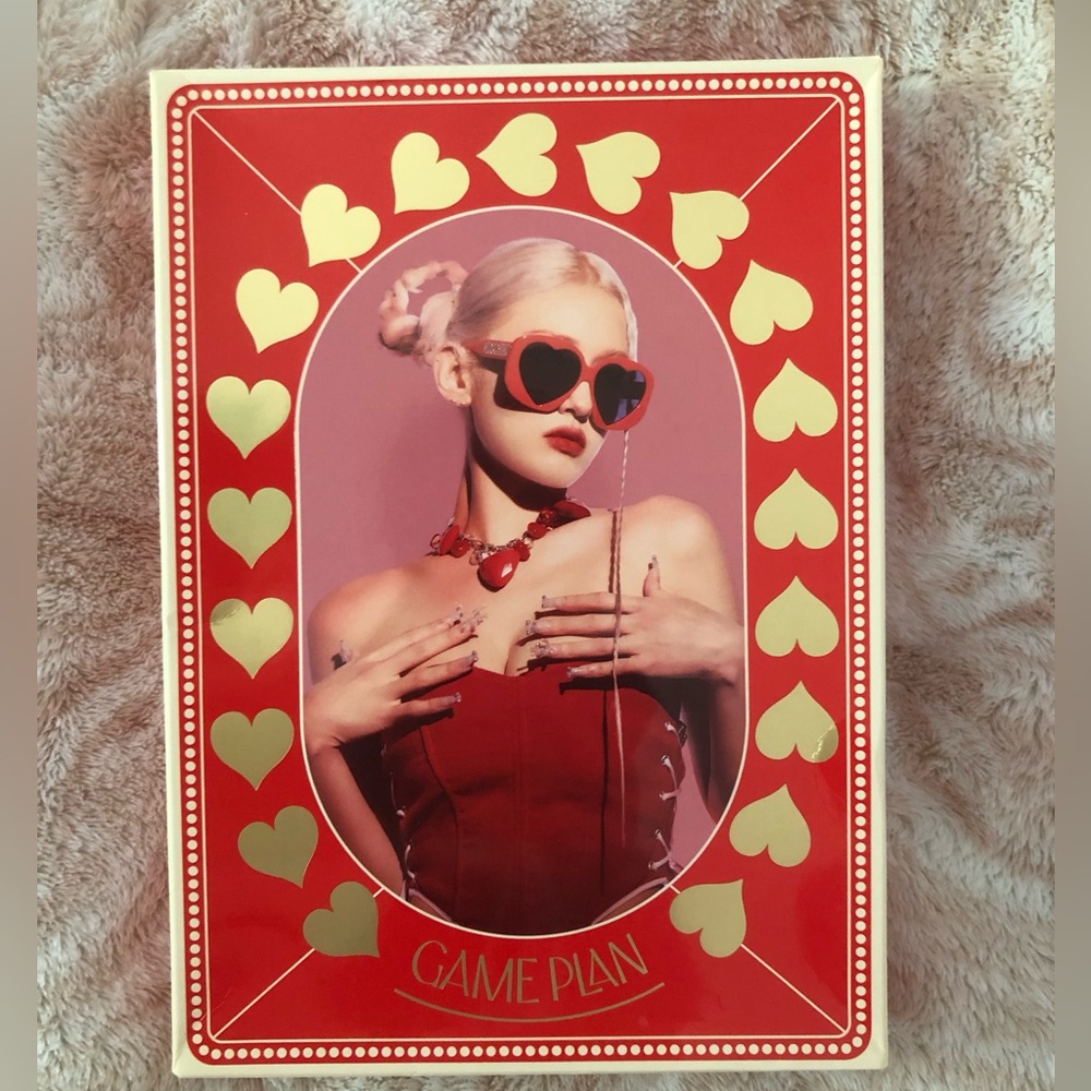 Red and Gold Heart-Patterned Game Plan Poster
